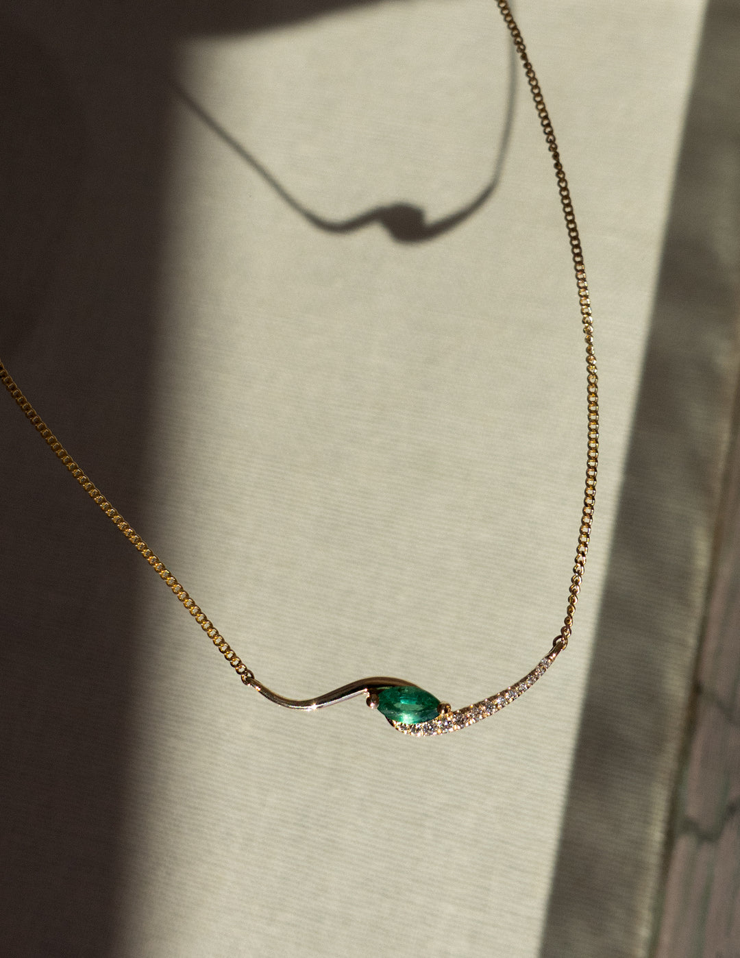 Emerald Marquise Demi Pavé Rapture Necklace