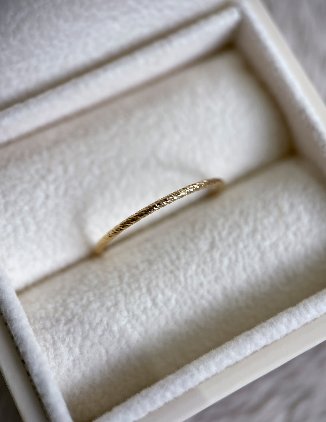 Gold Texture Rope Stacker Ring