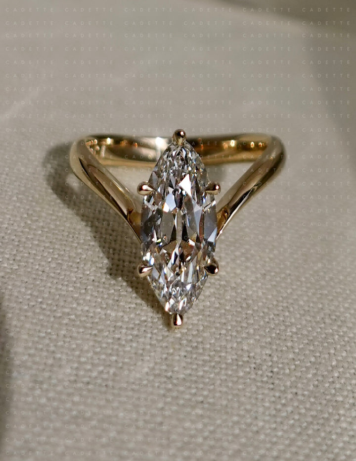 2.25CT Antique Moval Eve Ring No.1 (READY TO SHIP)