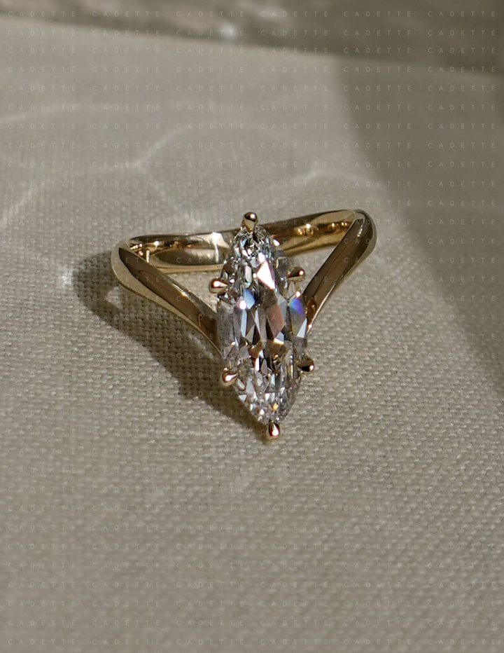 2.25CT Antique Moval Eve Ring No.1 (READY TO SHIP)