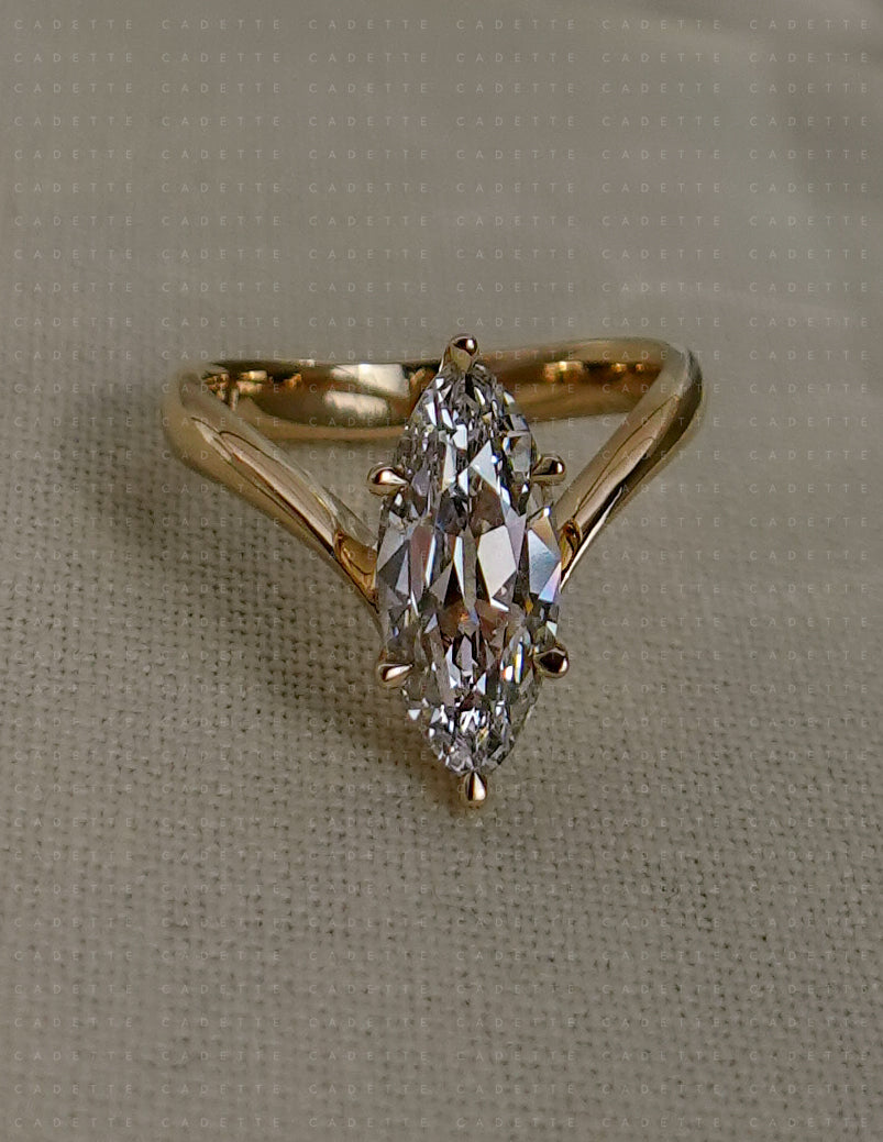 2.25CT Antique Moval Eve Ring No.1 (READY TO SHIP)