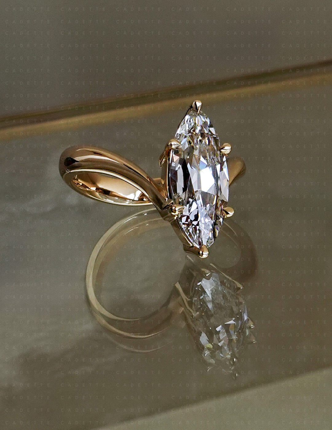 2.25CT Antique Moval Eve Ring No.1 (READY TO SHIP)