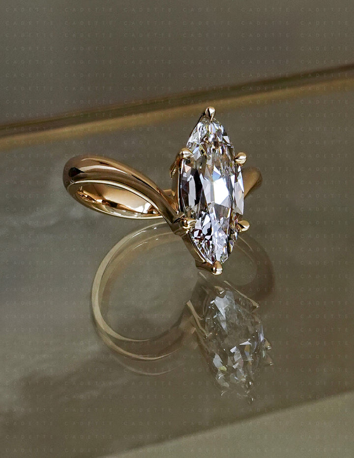 2.25CT Antique Moval Eve Ring No.1 (READY TO SHIP)