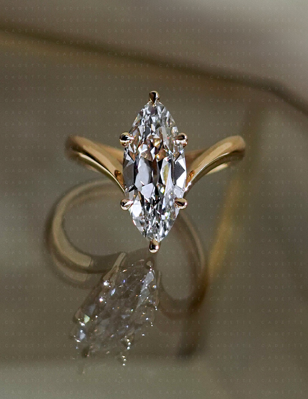 2.25CT Antique Moval Eve Ring No.1 (READY TO SHIP)