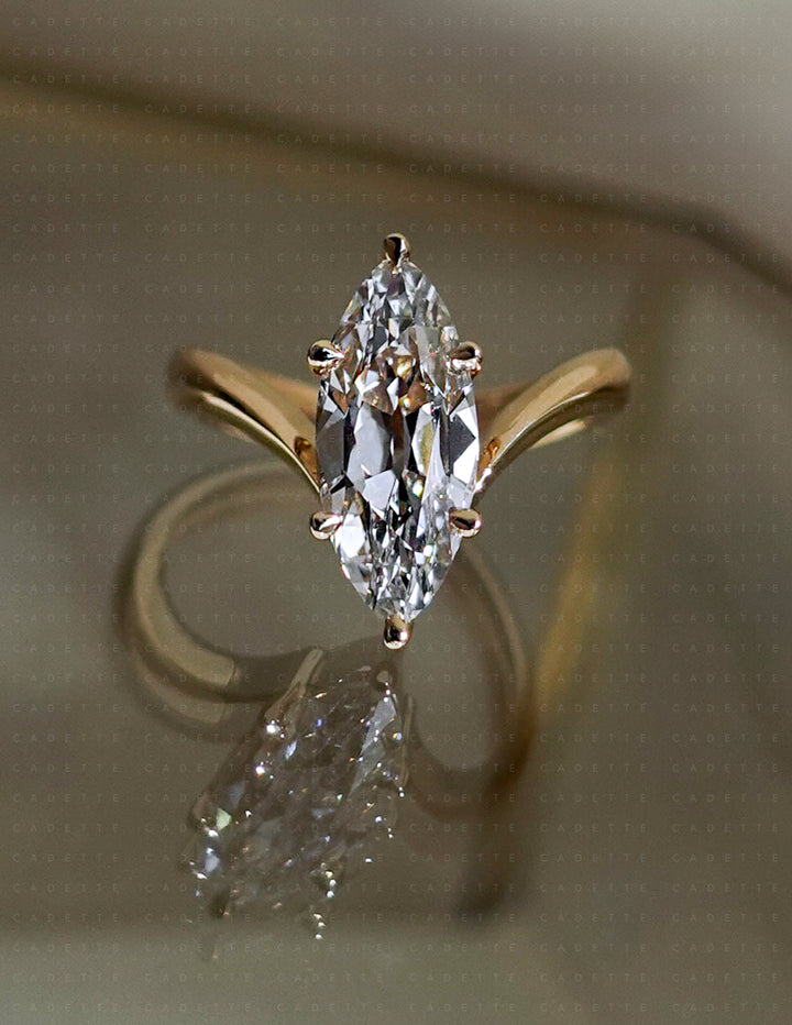 2.25CT Antique Moval Eve Ring No.1 (READY TO SHIP)