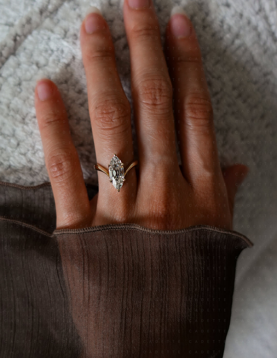 2.25CT Antique Moval Eve Ring No.1 (READY TO SHIP)