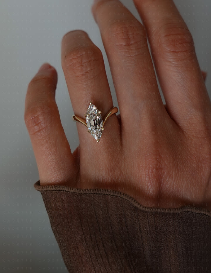 2.25CT Antique Moval Eve Ring No.1 (READY TO SHIP)