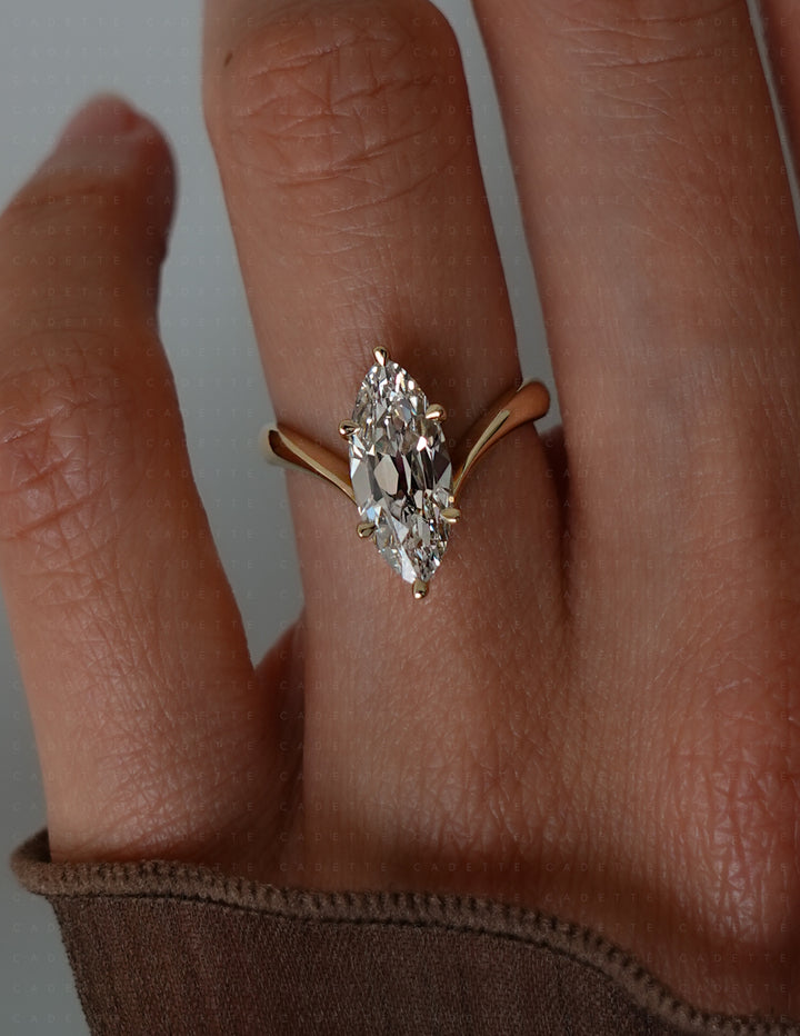 2.25CT Antique Moval Eve Ring No.1 (READY TO SHIP)