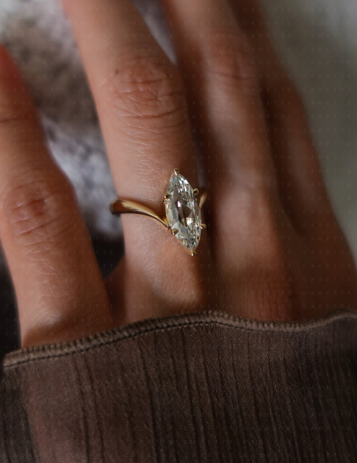 2.25CT Antique Moval Eve Ring No.1 (READY TO SHIP)