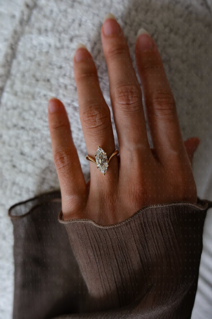 2.25CT Antique Moval Eve Ring No.1 (READY TO SHIP)