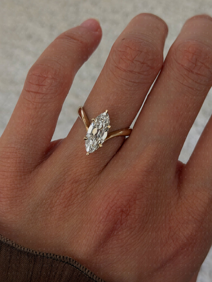 2.25CT Antique Moval Eve Ring No.1 (READY TO SHIP)