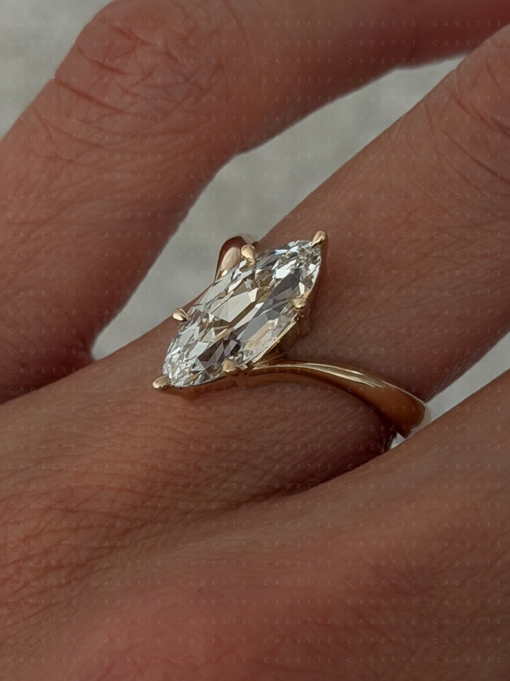 2.25CT Antique Moval Eve Ring No.1 (READY TO SHIP)