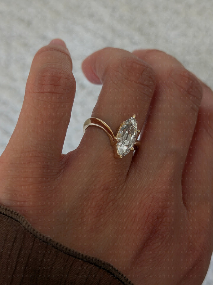 2.25CT Antique Moval Eve Ring No.1 (READY TO SHIP)