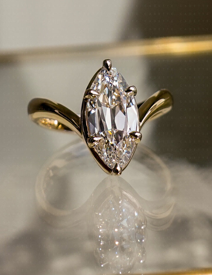 2CT Antique Moval Eve Ring No.2 (READY TO SHIP)