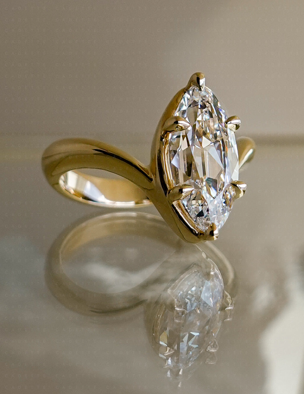 2CT Antique Moval Eve Ring No.2 (READY TO SHIP)