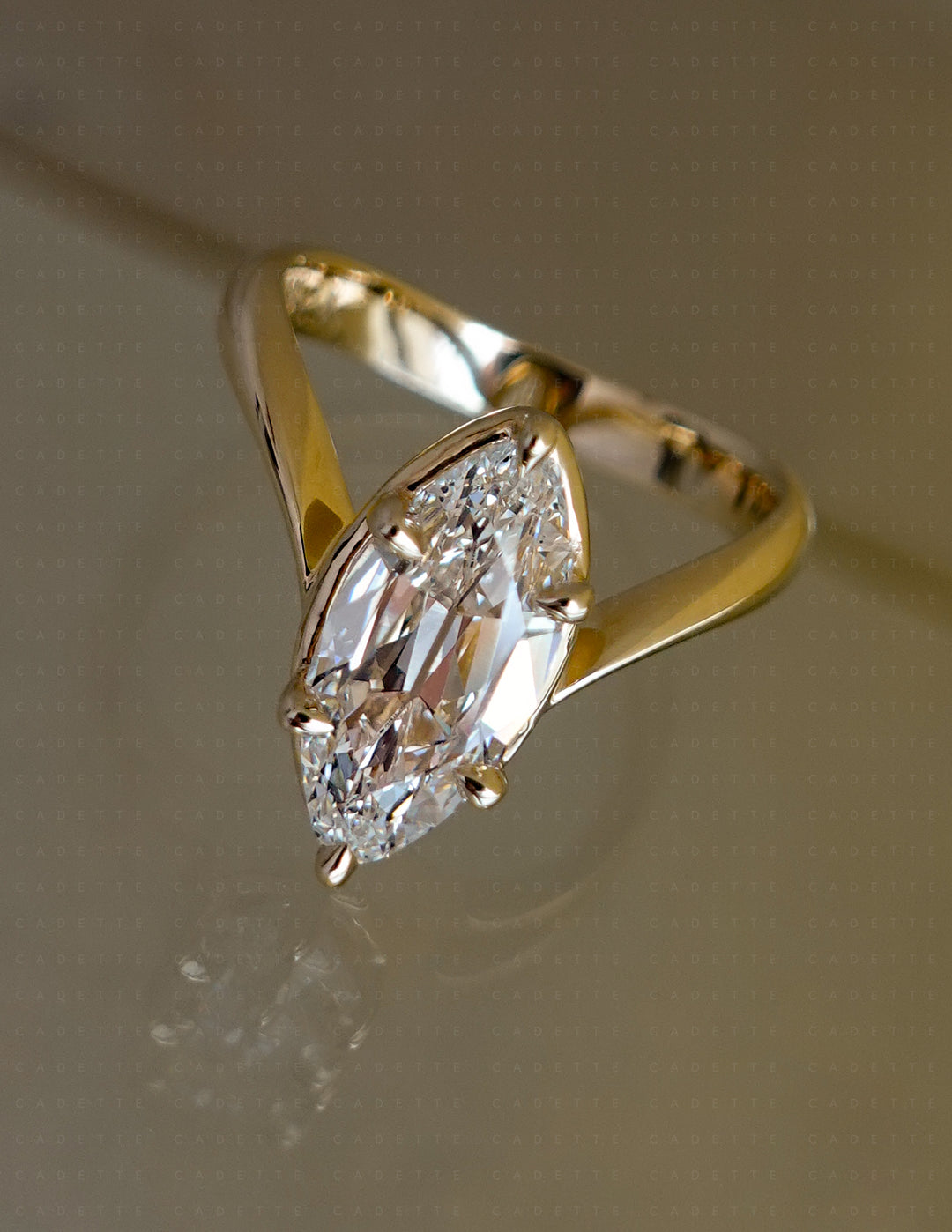 2CT Antique Moval Eve Ring No.2 (READY TO SHIP)