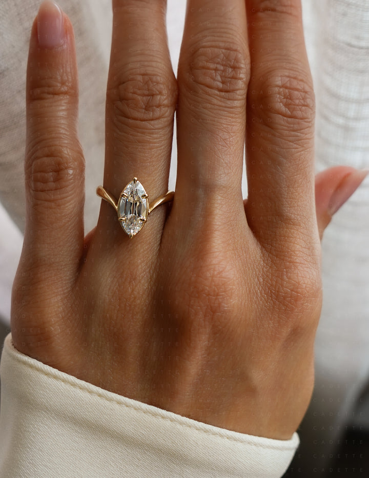 2CT Antique Moval Eve Ring No.2 (READY TO SHIP)