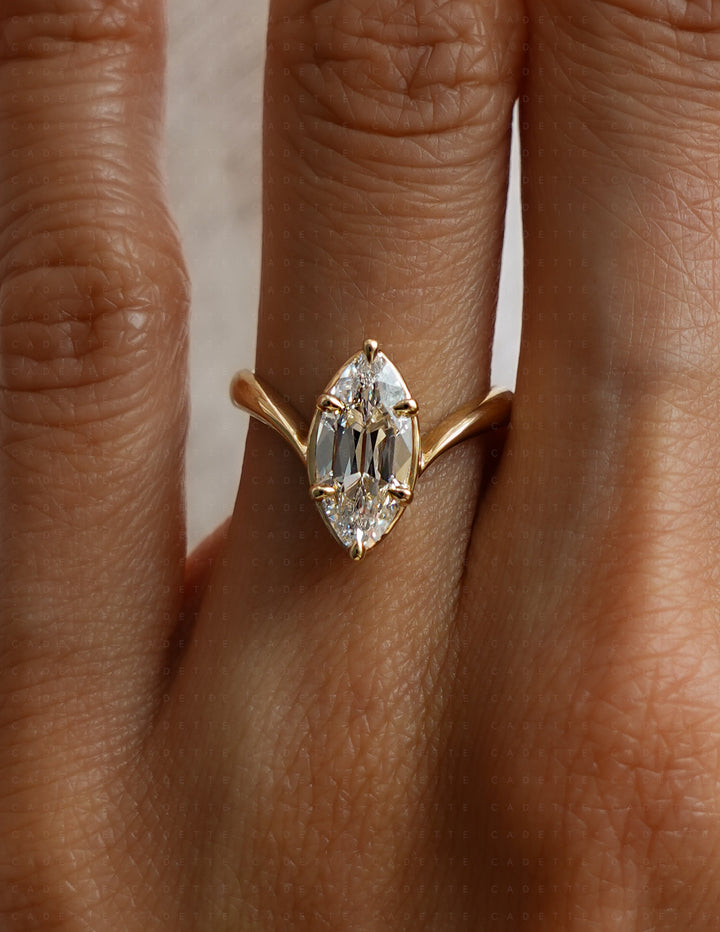 2CT Antique Moval Eve Ring No.2 (READY TO SHIP)