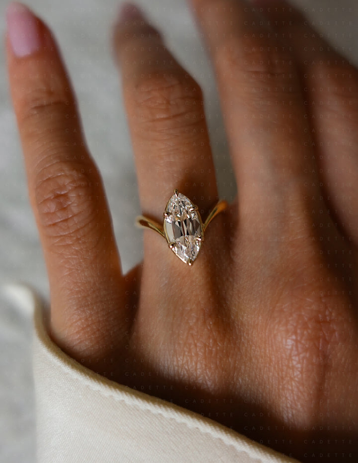 2CT Antique Moval Eve Ring No.2 (READY TO SHIP)