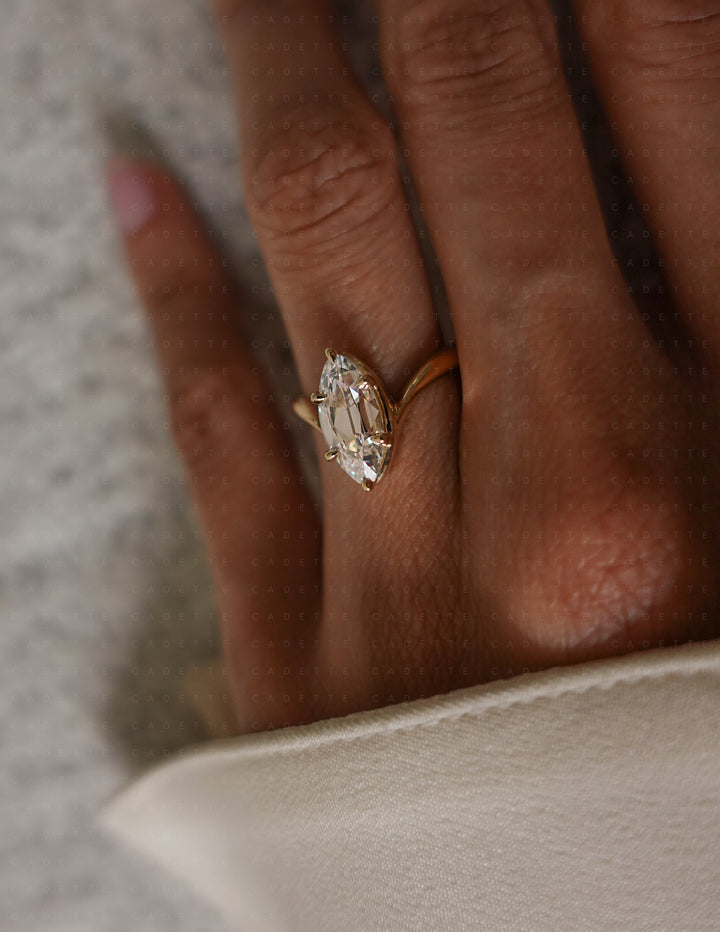 2CT Antique Moval Eve Ring No.2 (READY TO SHIP)