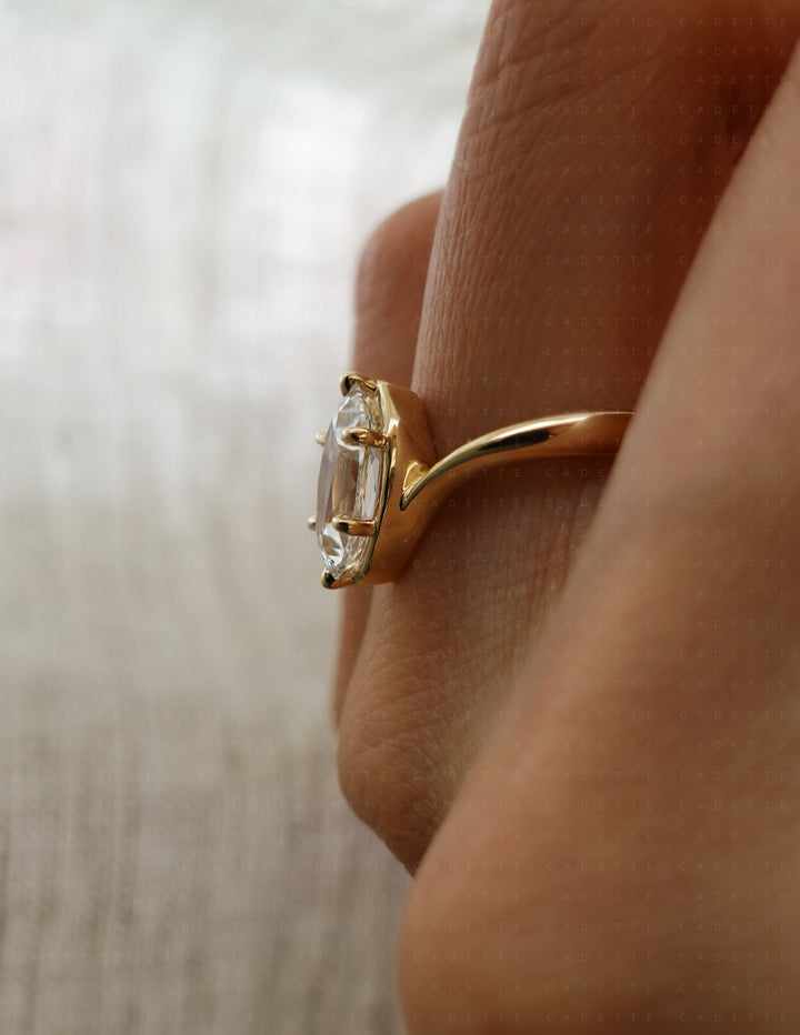 2CT Antique Moval Eve Ring No.2 (READY TO SHIP)