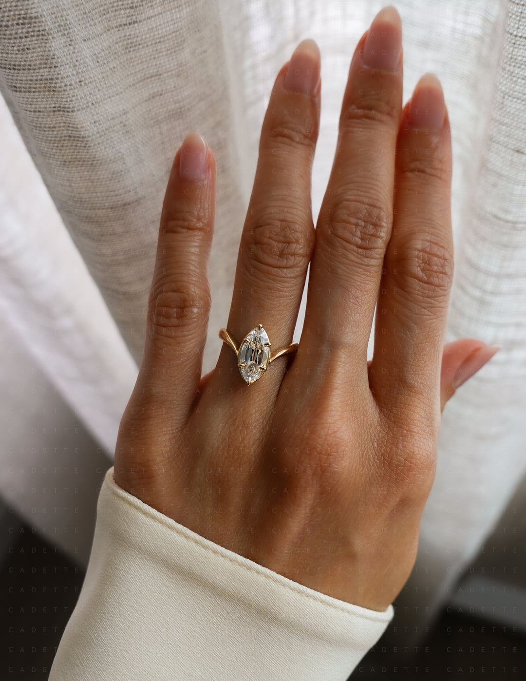 2CT Antique Moval Eve Ring No.2 (READY TO SHIP)