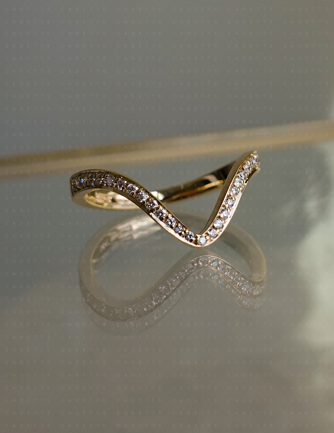 SET — 2CT Antique Moval Eve Ring No.2 & Pavé Band (READY TO SHIP)