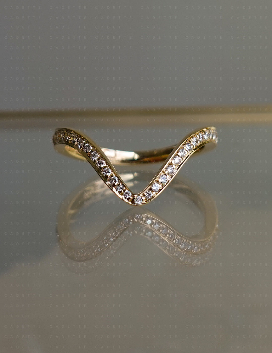 SET — 2CT Antique Moval Eve Ring No.2 & Pavé Band (READY TO SHIP)