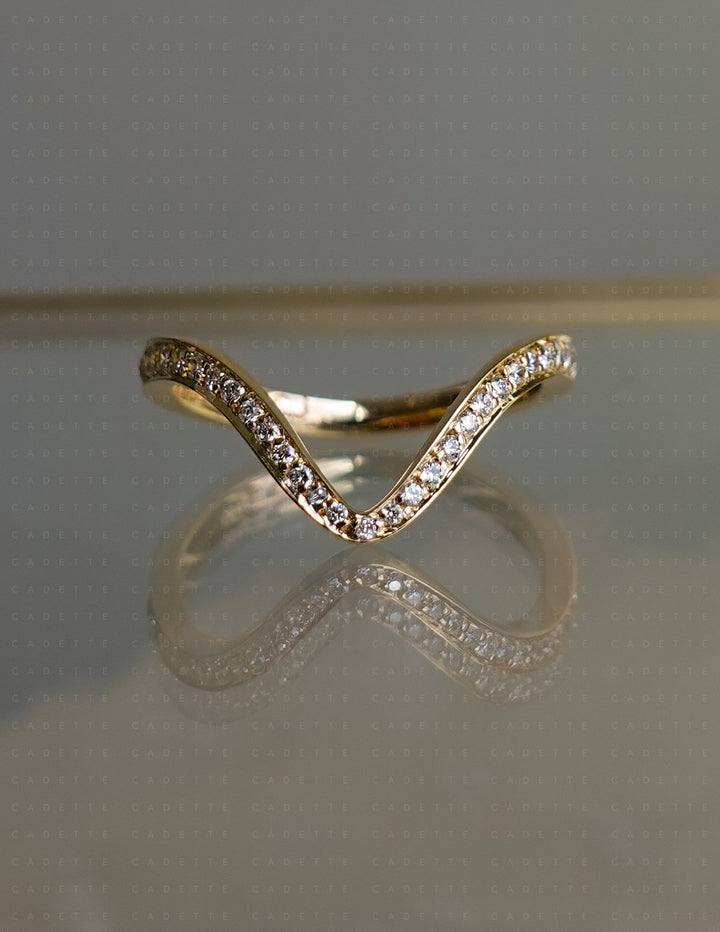 SET — 2CT Antique Moval Eve Ring No.2 & Pavé Band (READY TO SHIP)
