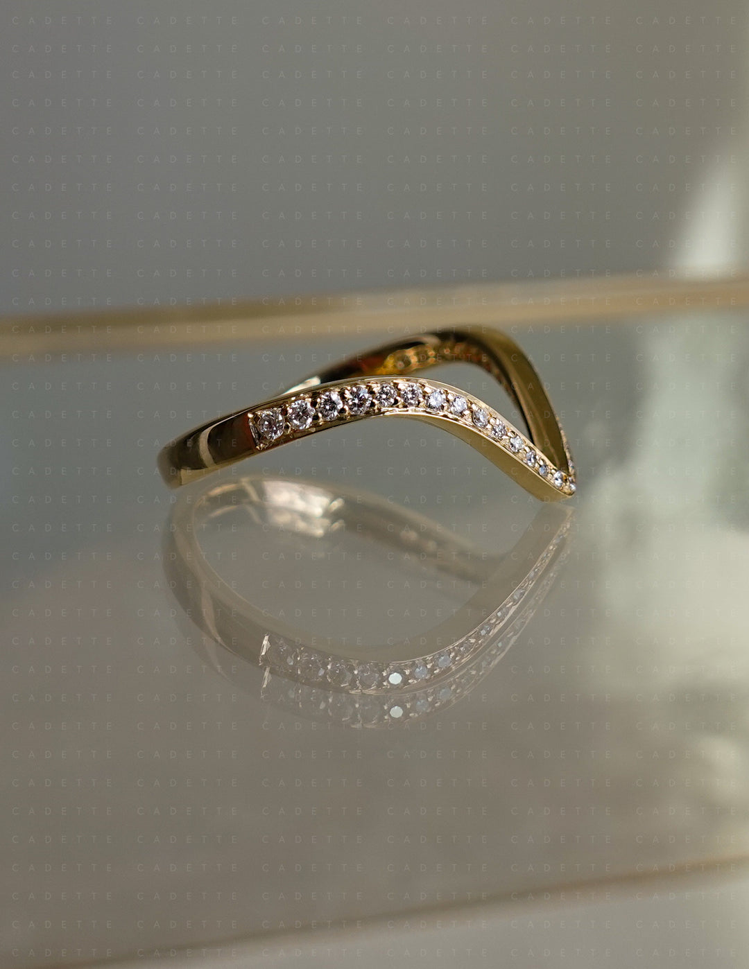 SET — 2CT Antique Moval Eve Ring No.2 & Pavé Band (READY TO SHIP)