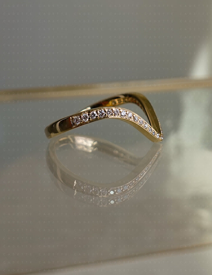 SET — 2CT Antique Moval Eve Ring No.2 & Pavé Band (READY TO SHIP)