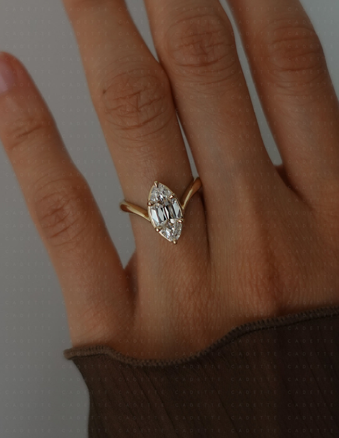 2CT Antique Moval Eve Ring No.2 (READY TO SHIP)