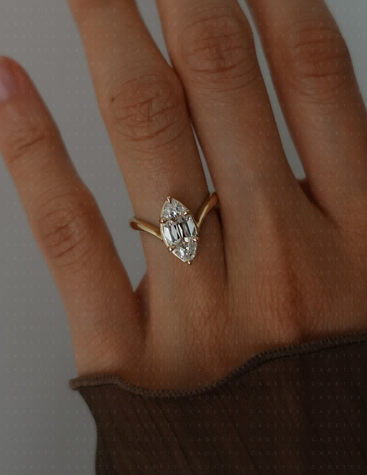 2CT Antique Moval Eve Ring No.2 (READY TO SHIP)