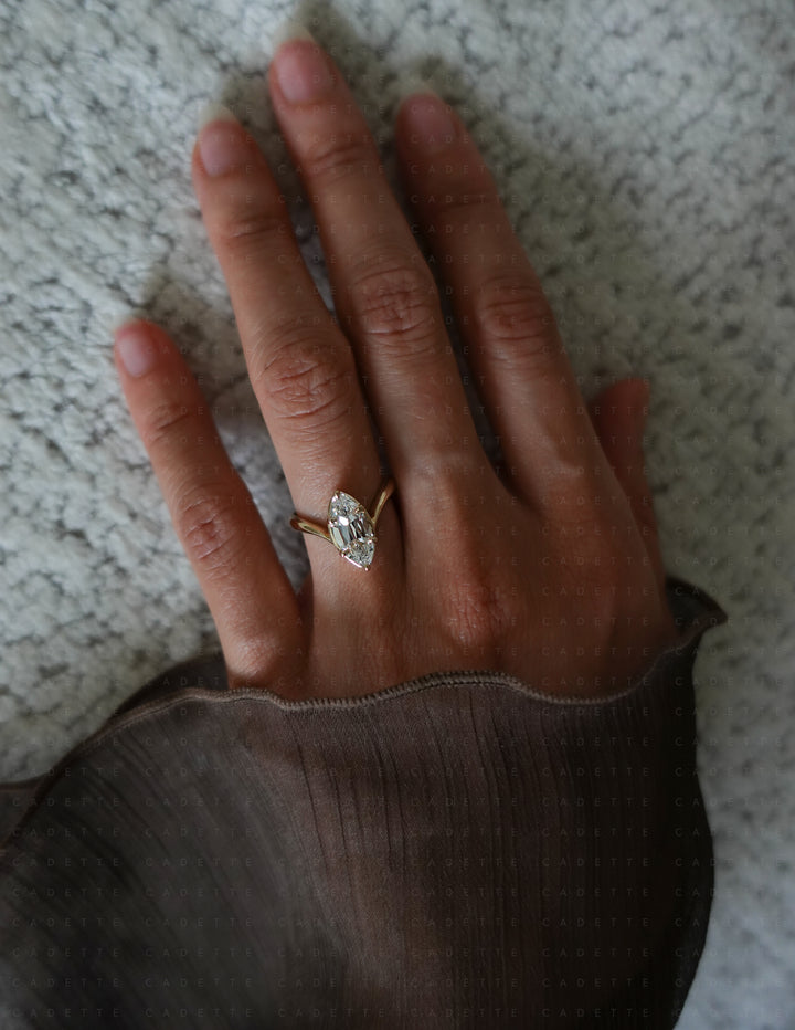 2CT Antique Moval Eve Ring No.2 (READY TO SHIP)