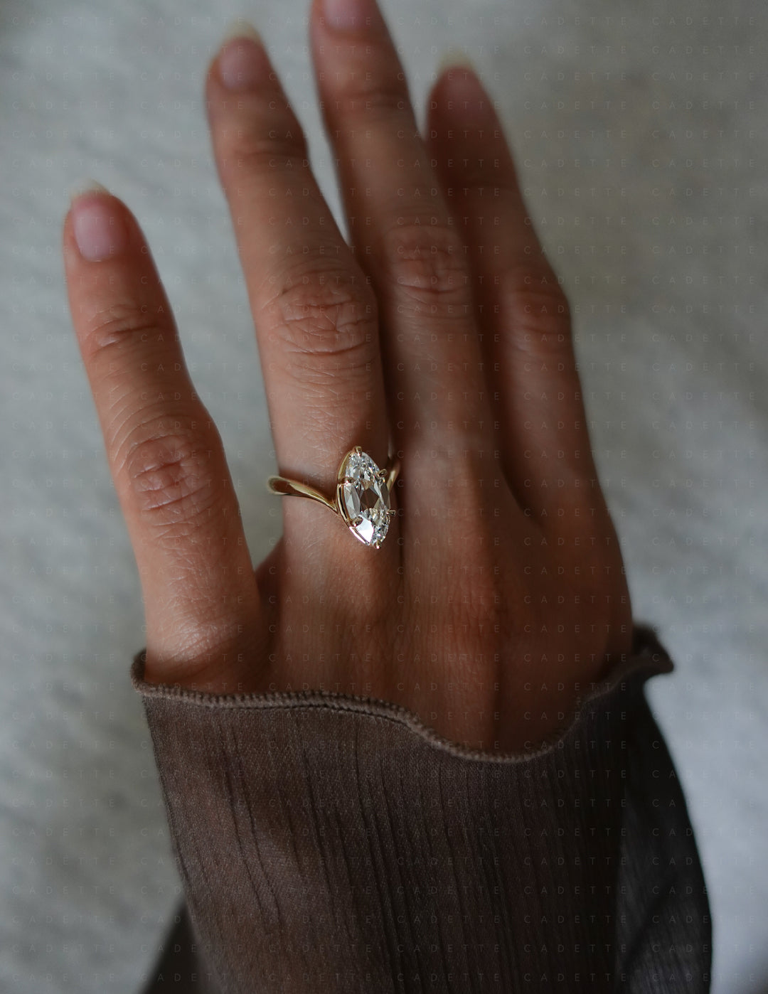 2CT Antique Moval Eve Ring No.2 (READY TO SHIP)