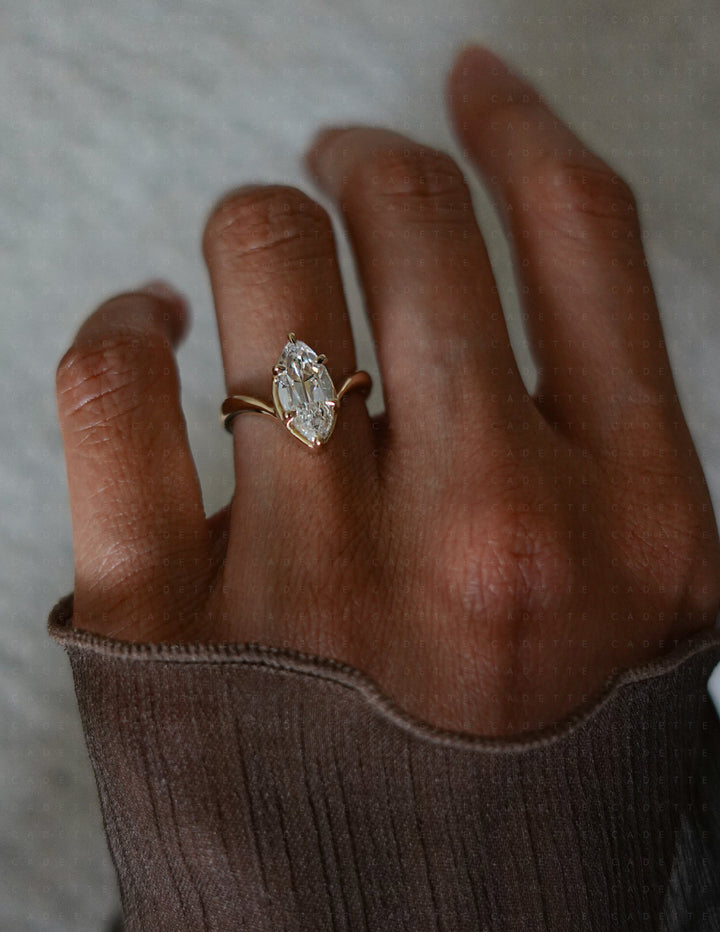 2CT Antique Moval Eve Ring No.2 (READY TO SHIP)