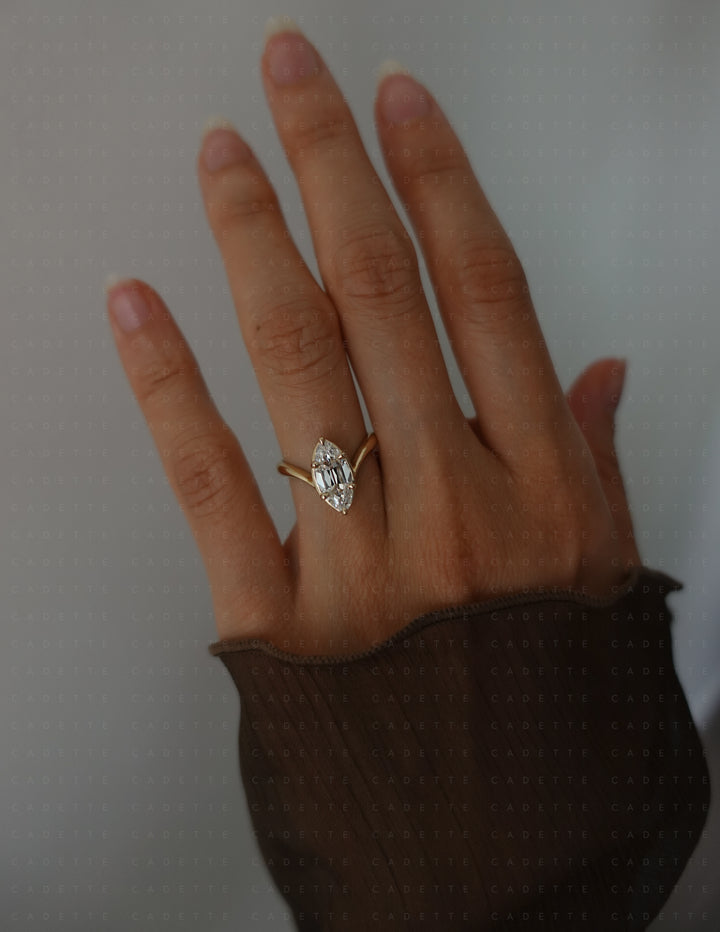 2CT Antique Moval Eve Ring No.2 (READY TO SHIP)
