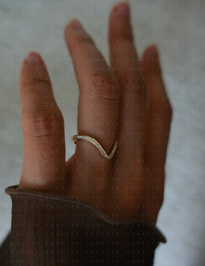 SET — 2CT Antique Moval Eve Ring No.2 & Pavé Band (READY TO SHIP)