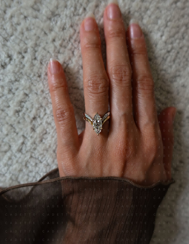 2.25CT Antique Moval Eve Ring No.1 (READY TO SHIP)