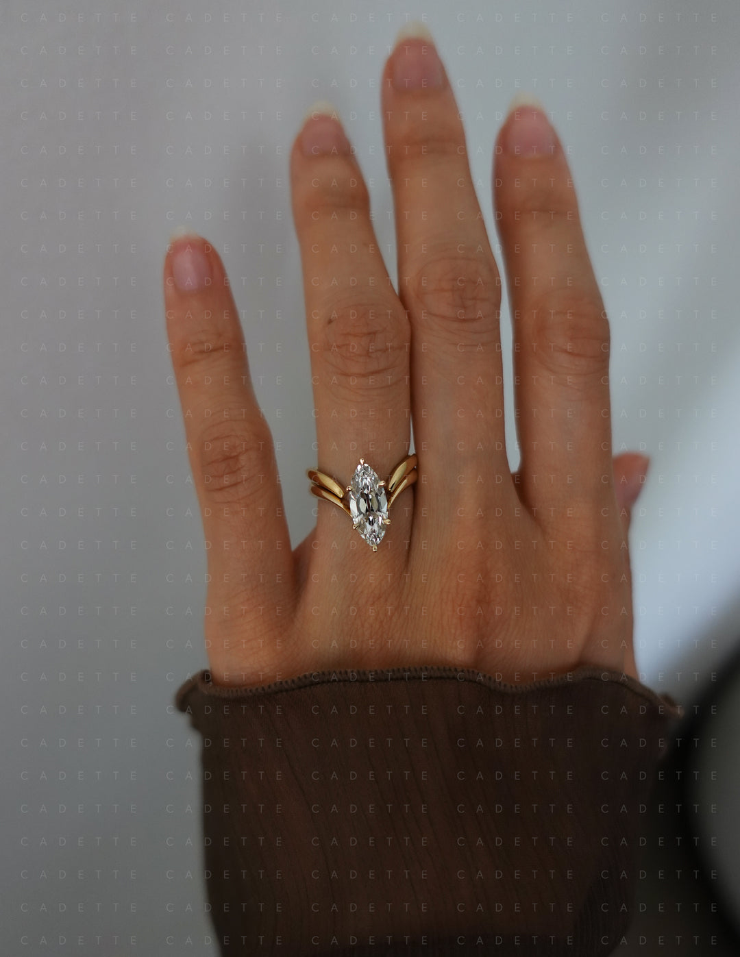 2.25CT Antique Moval Eve Ring No.1 (READY TO SHIP)