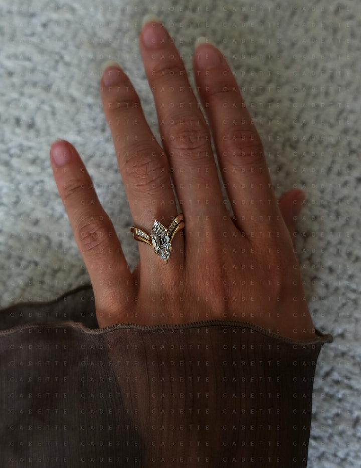 2.25CT Antique Moval Eve Ring No.1 (READY TO SHIP)