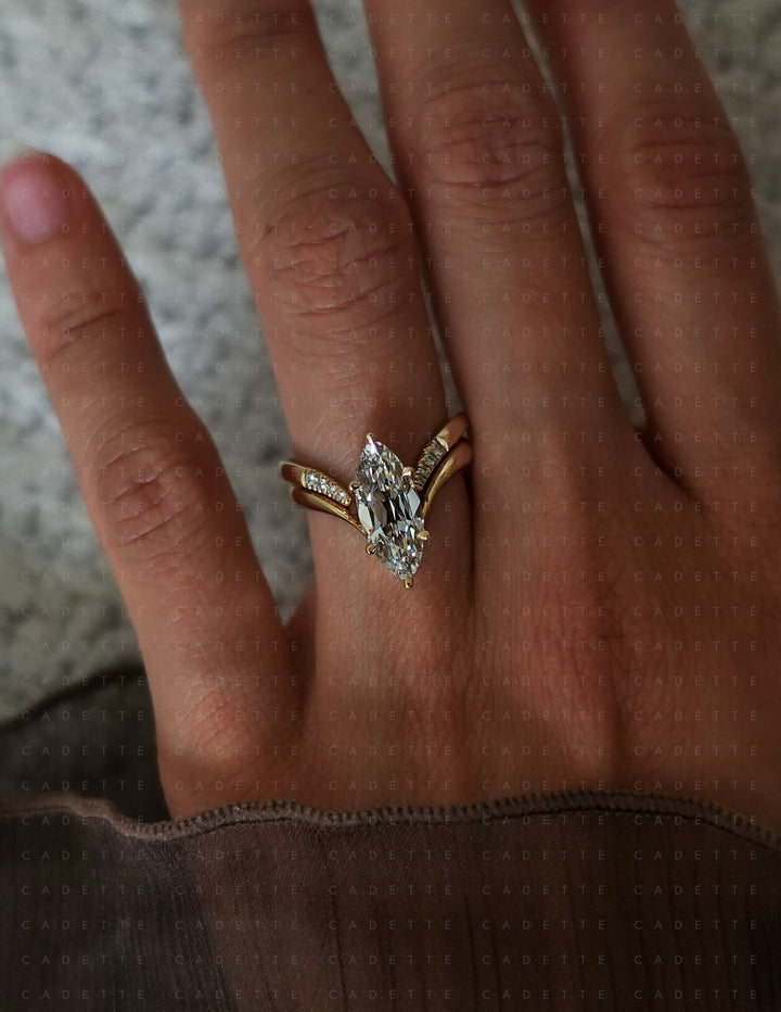 2.25CT Antique Moval Eve Ring No.1 (READY TO SHIP)