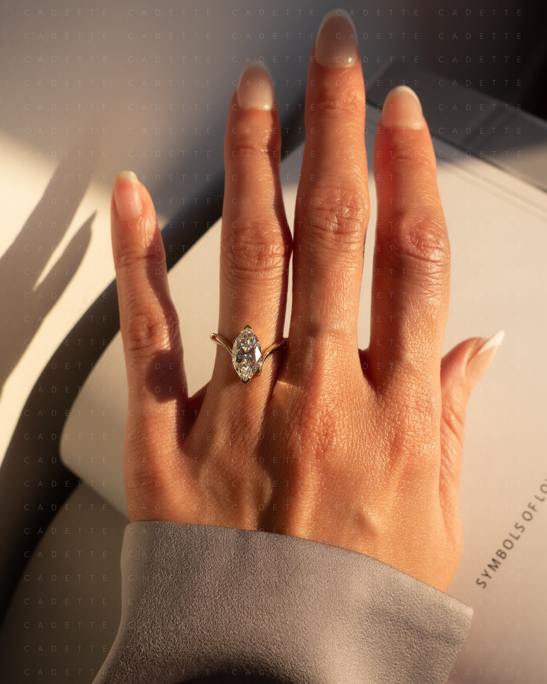 Grande Marquise Eve Ring — Chevron Setting