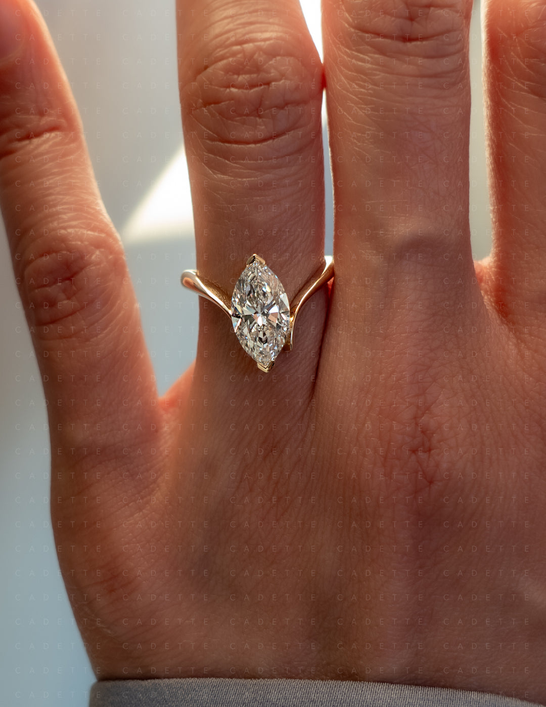 Grande Marquise Eve Ring — Chevron Setting