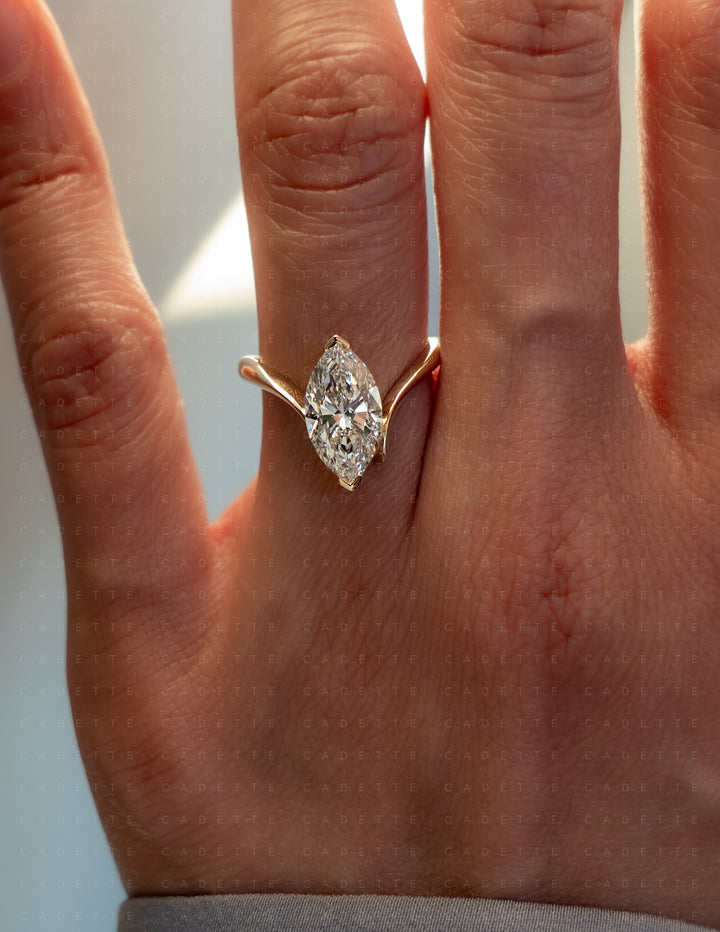 Grande Marquise Eve Ring — Chevron Setting