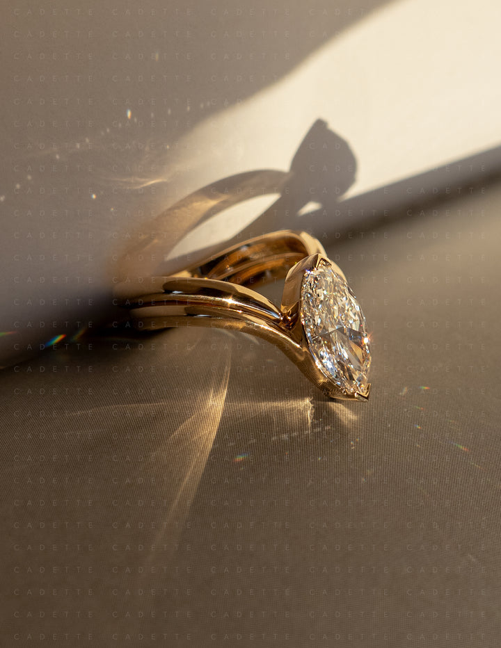 SET — Grande Marquise Eve Ring (Chevron) & Band