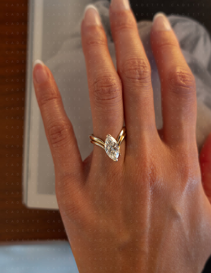 SET — Grande Marquise Eve Ring (Chevron) & Band