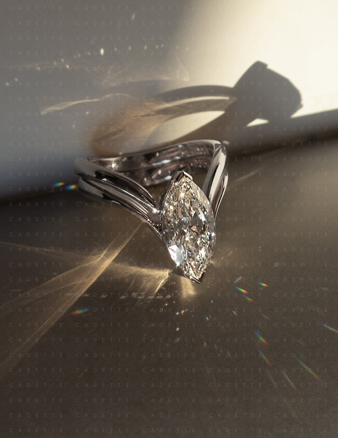 SET — Grande Marquise Eve Ring (Chevron) & Band