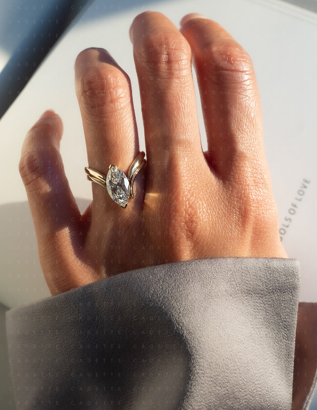 SET — Grande Marquise Eve Ring (Chevron) & Band