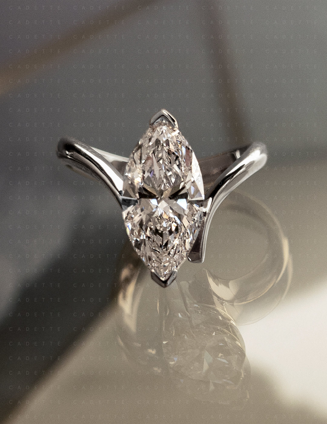 Grande Marquise Eve Ring — Chevron Setting